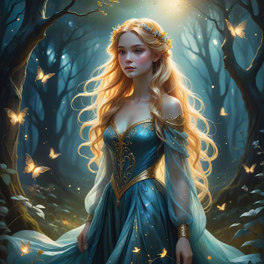 Ethereal Fae Princess in Enchanted Grove