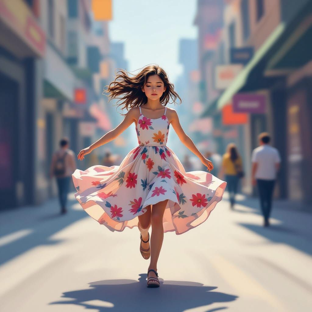 Girl in Motion: Expressive Digital Art