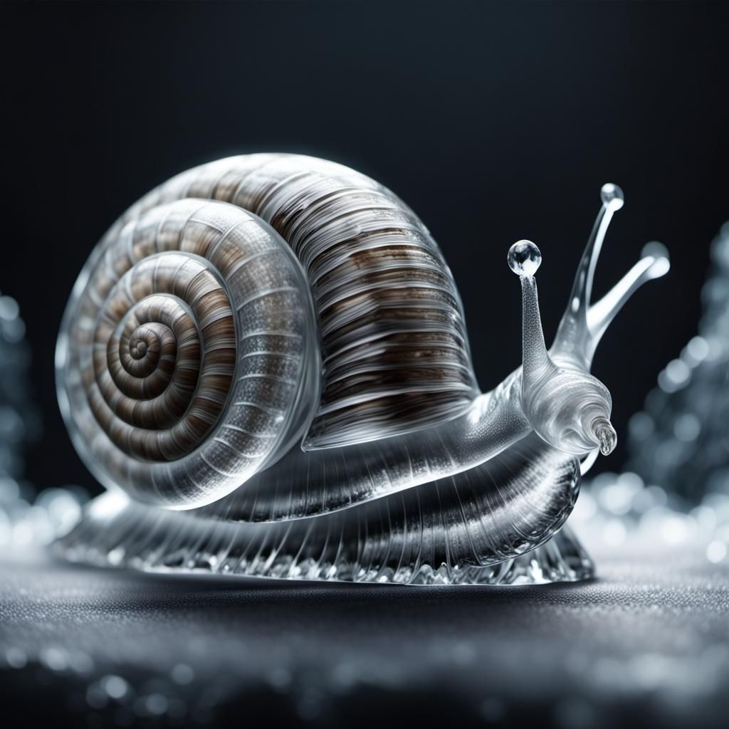 ice sculpture of a snail