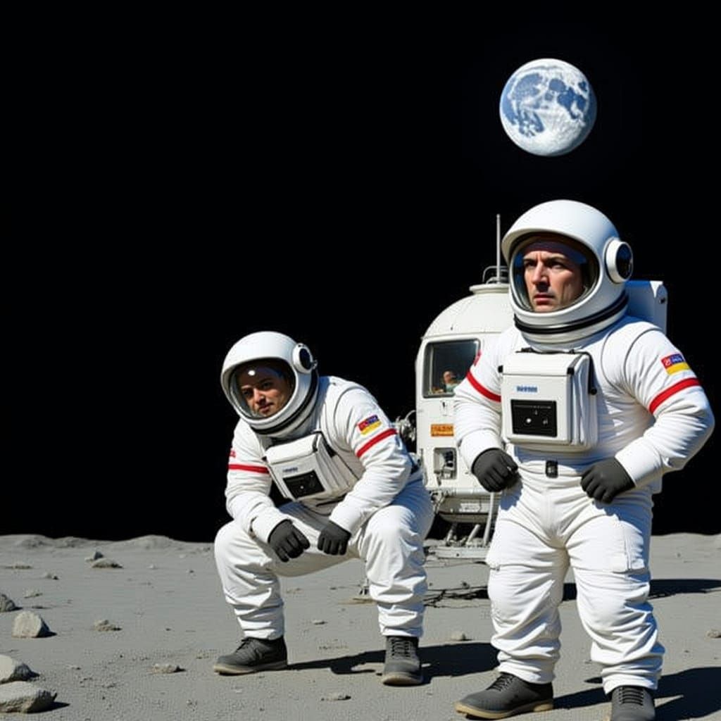 Astronauts on the Moon: A Moment of Contemplation