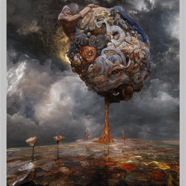 Hyper-Real Post-Impressionist Masterpiece of Celestial God R...