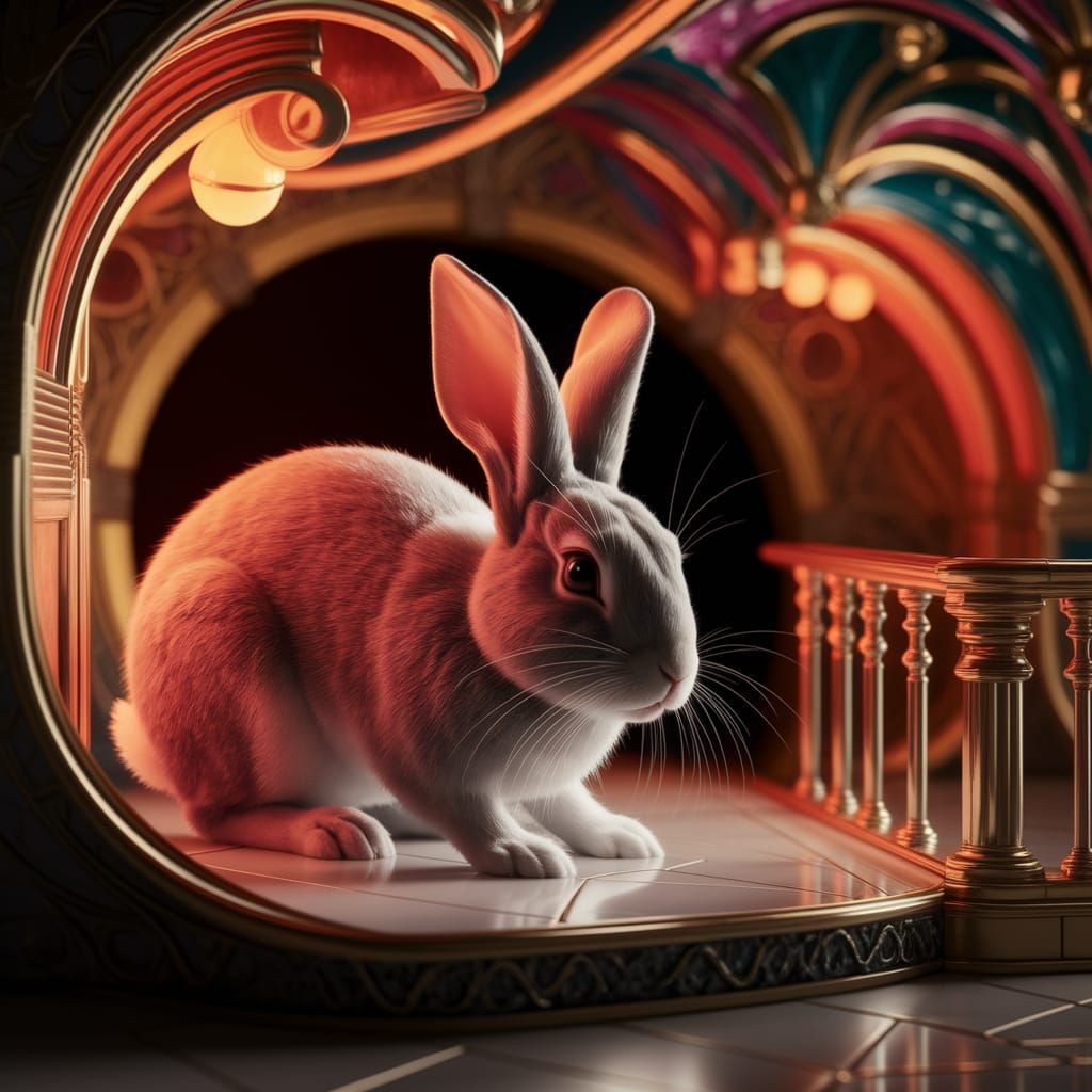 Rabbit Exploring Art Deco Warren
