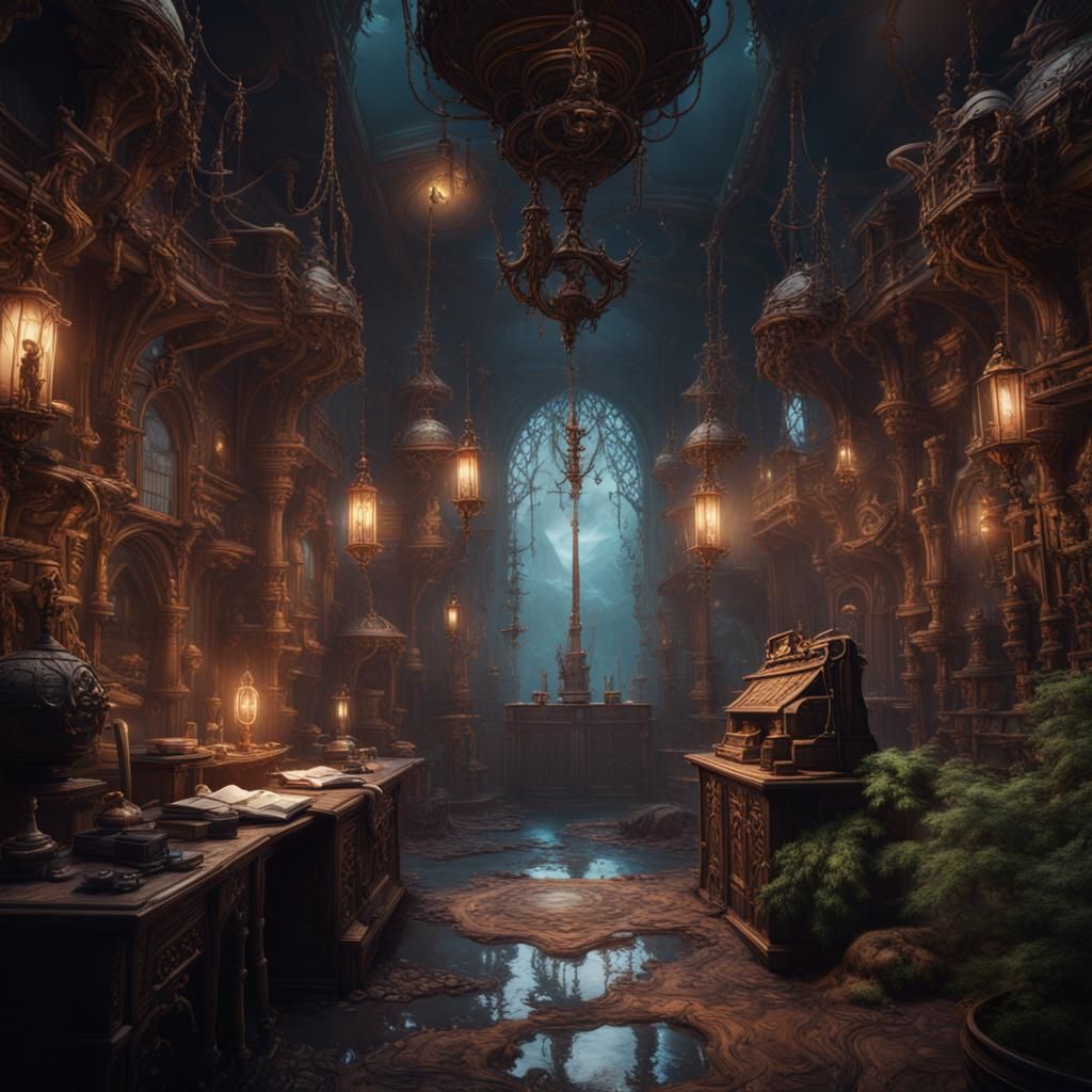 Detailed Matte Painting of an Obscure Nerd