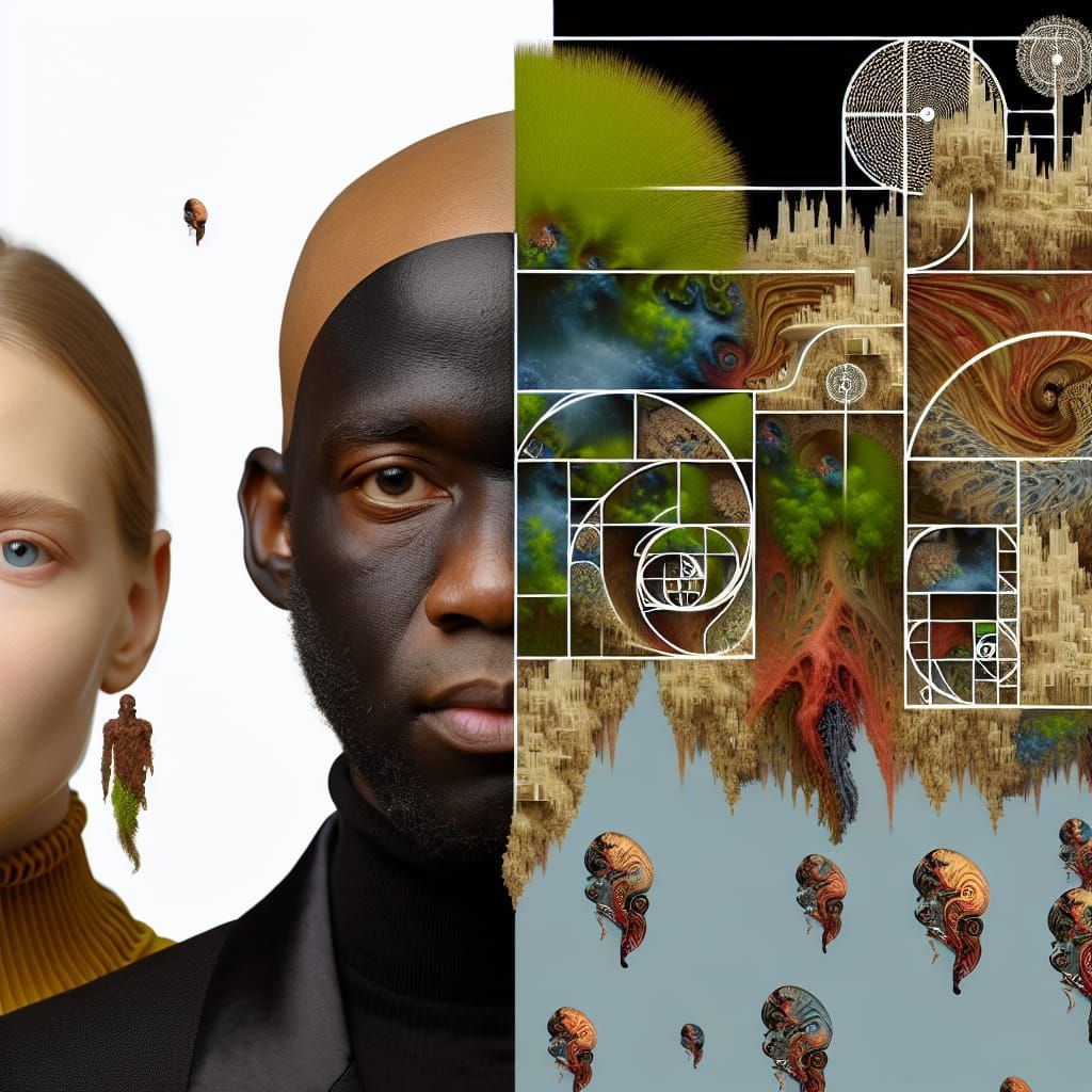 Surreal Mindscape: Intertwined Figures in Dreamlike Ecosyste...