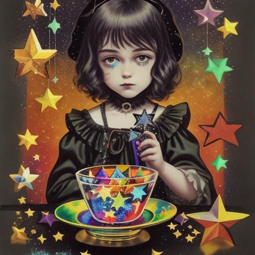 Gothic Rayograph of Glittering Glass Stars