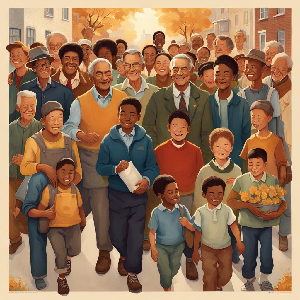 Celebrating Men's Day in Rockwell-Inspired Illustration