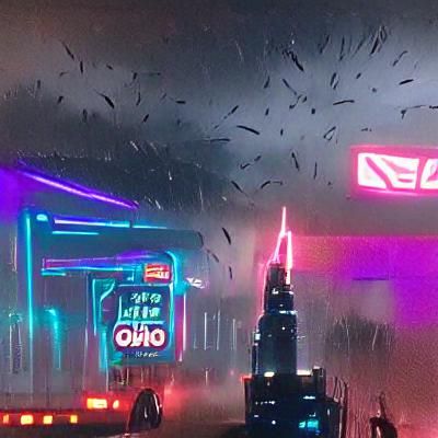 Cyberpunk Ohio 2099: Neon Dystopian Cityscape