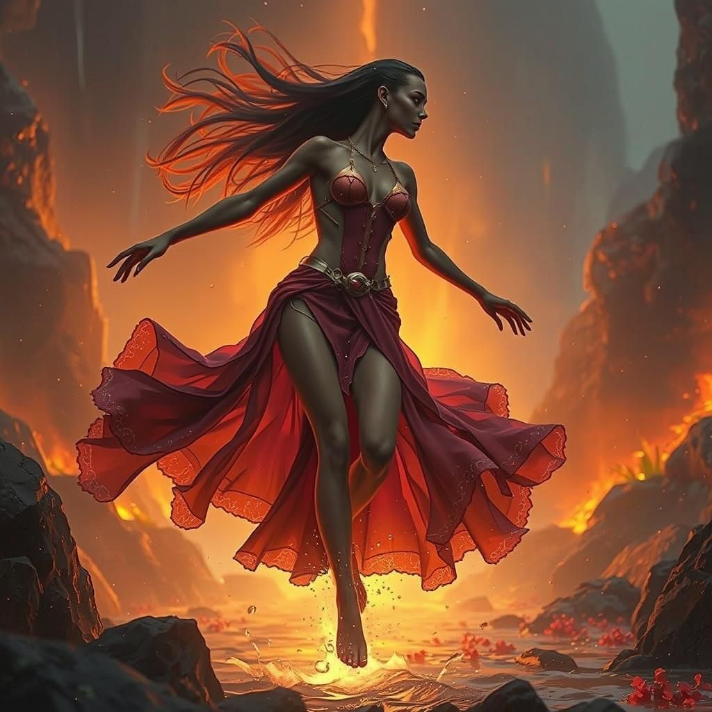 Alien Astronaut in Tropical Waterfall, Hyperrealistic Art