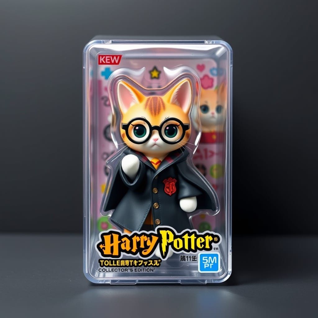 Magical Anime Cat in Harry Potter Regalia
