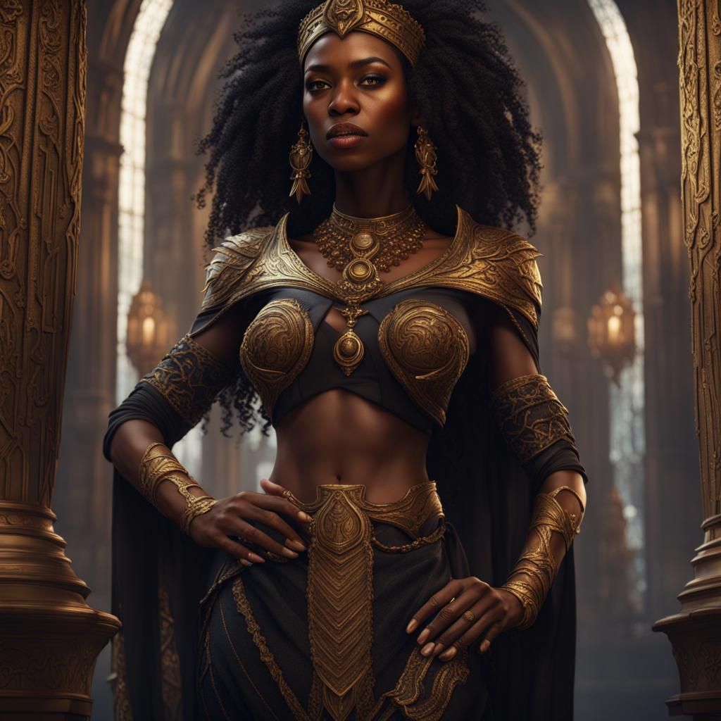 Semiramis as a Black Woman: Detailed Matte Painting