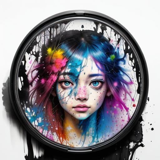 Stunning Bird Portrait in Inkblot Style