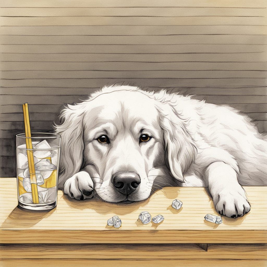 Pencil Sketch of a Dog and a Cat