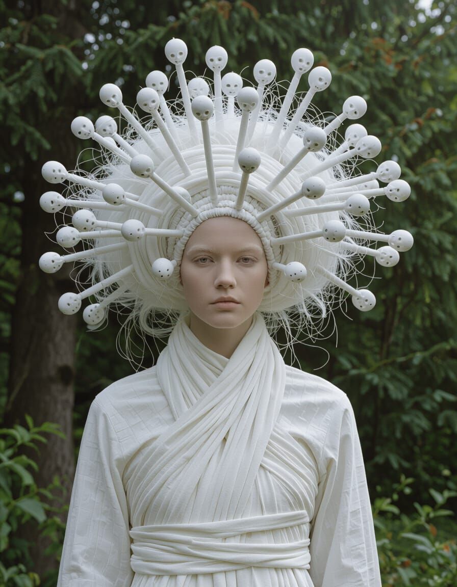 Mirrors on Nature Mock Her Embodied Ivory-White Hair