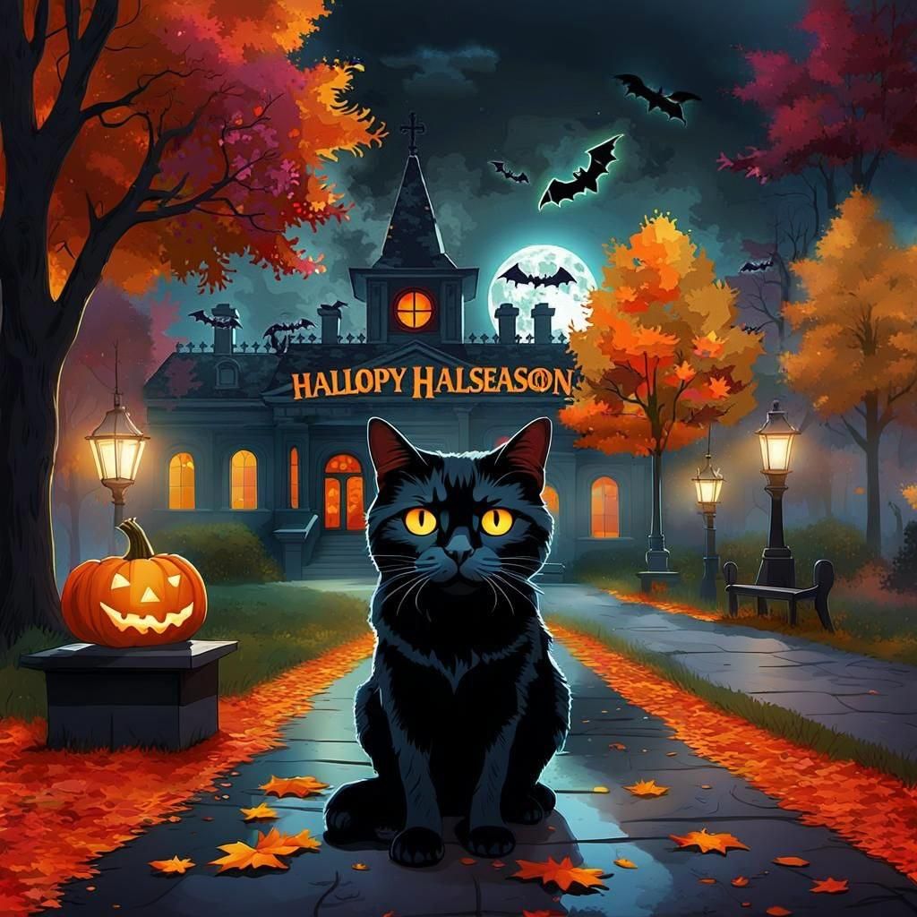 Spooky Season Halloween Poster in Pop Art Style