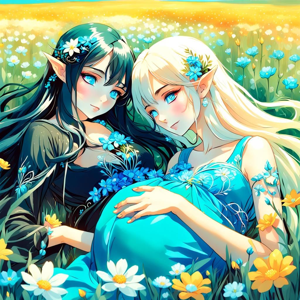 Romantic Elven Lovers Stargazing: Manga Scan