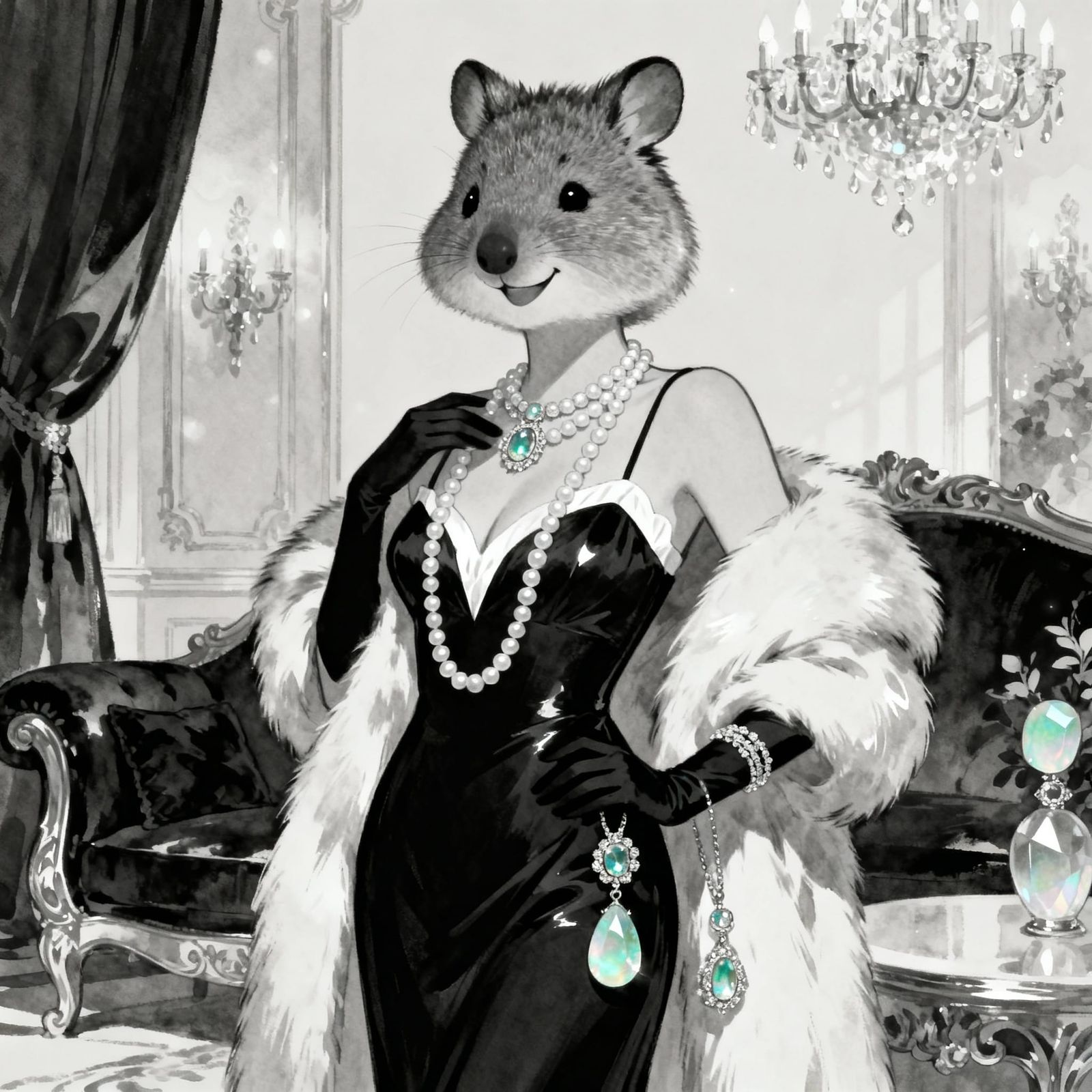 A stunning female Quokka with a graceful and alluring presen...