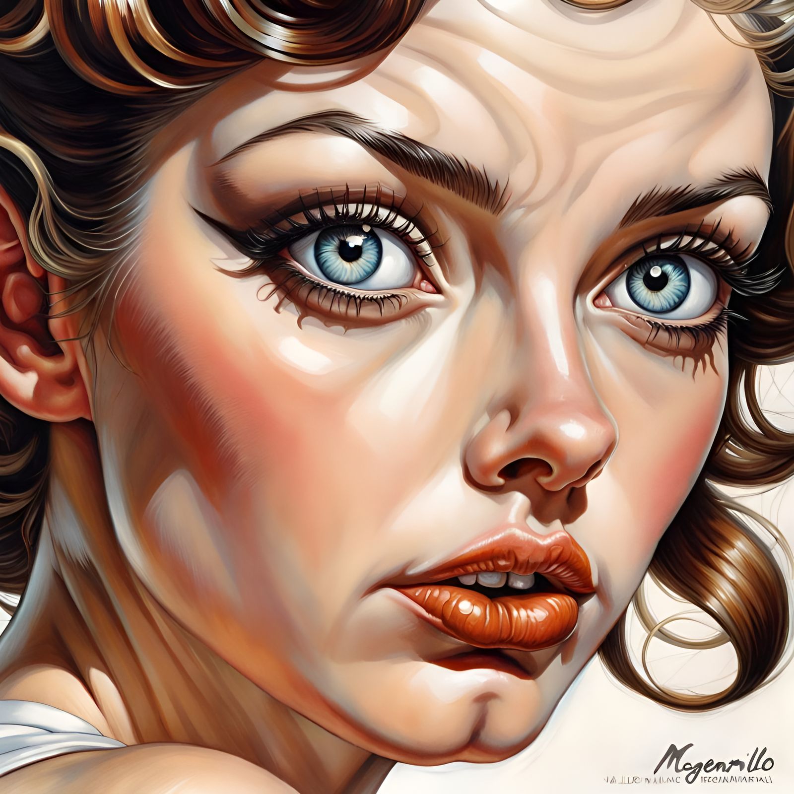 Macro Vanilla Oil Portrait of a Pin-Up Girl