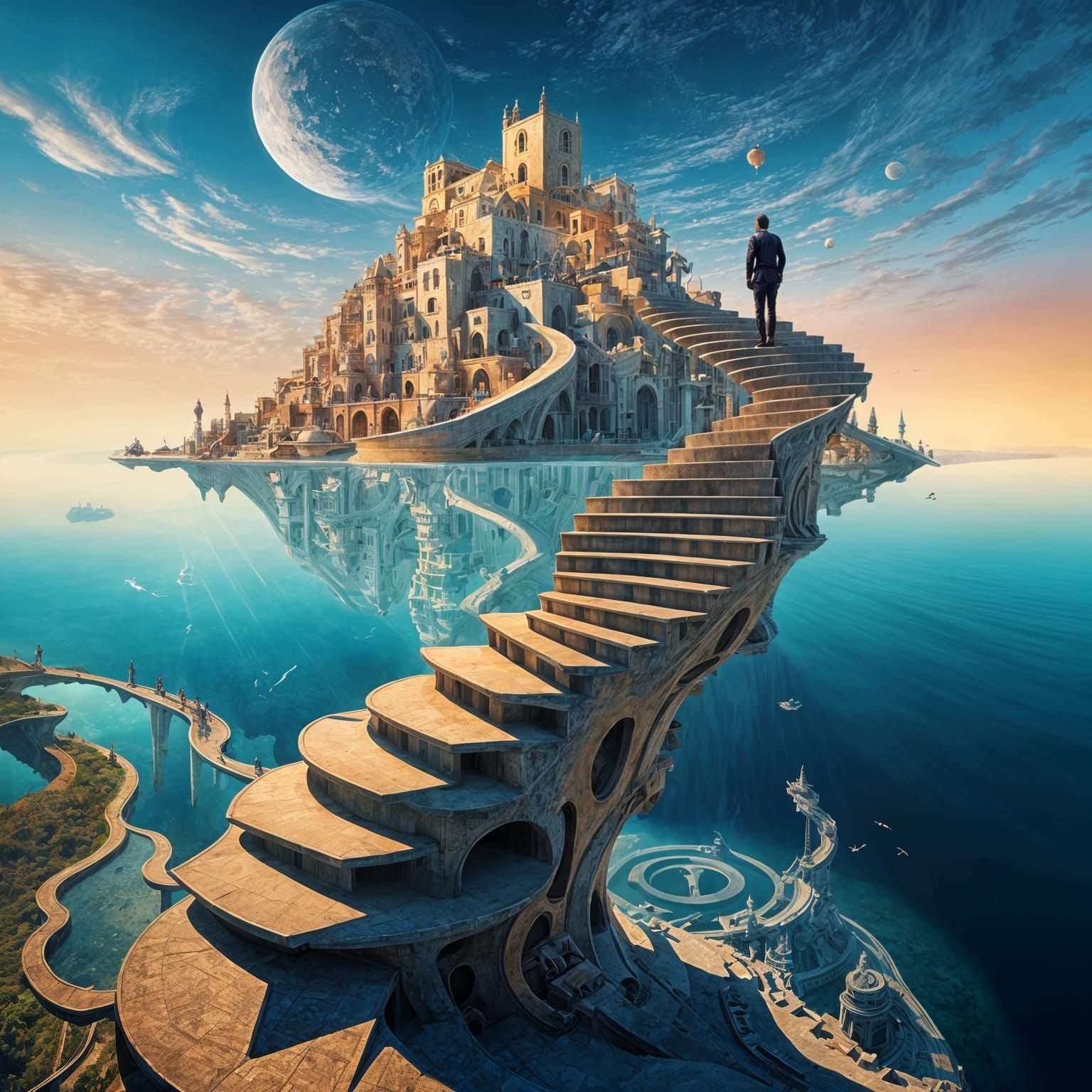 Surreal Dreamscape: Floating Islands and Impossible Architec...