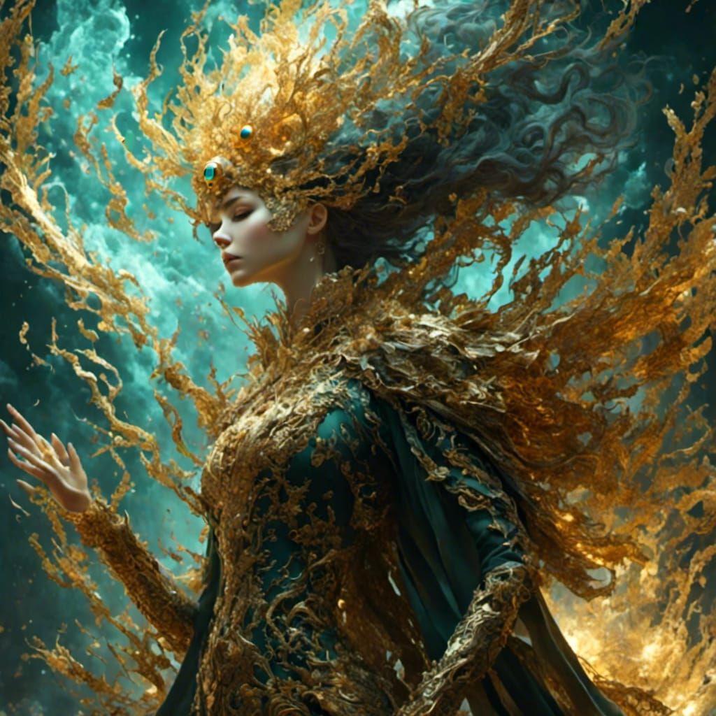 Smoky Portrait of a Woman in Hyperreal Style