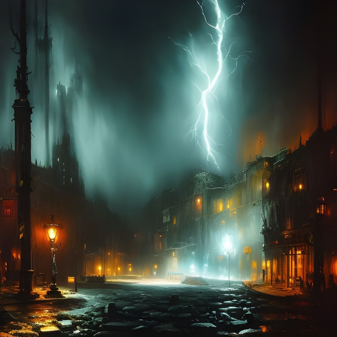 Lightning Bottle Fantasy Art in Dark Fantasy Style