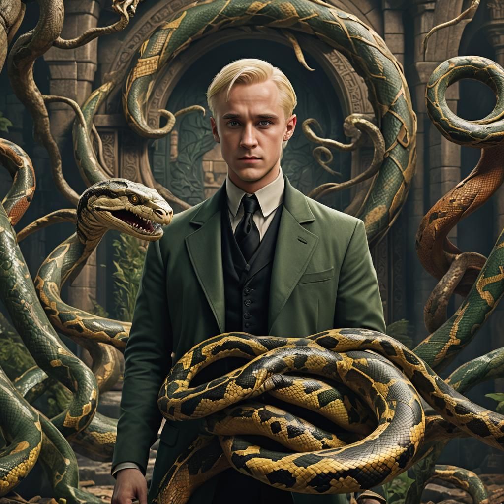 Draco Malfoy and Serpent: Detailed Matte Painting