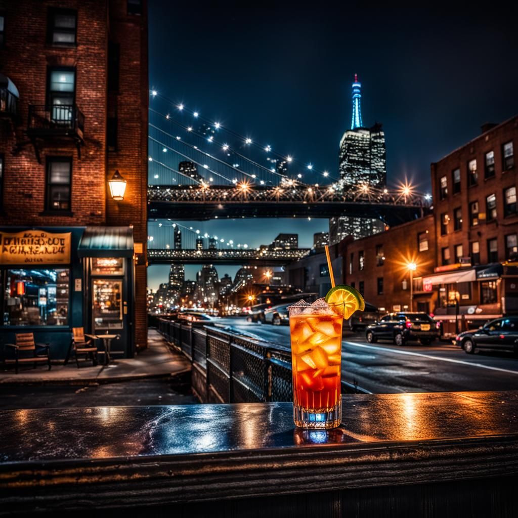 Night Cocktail in the Bronx, Hyperrealistic