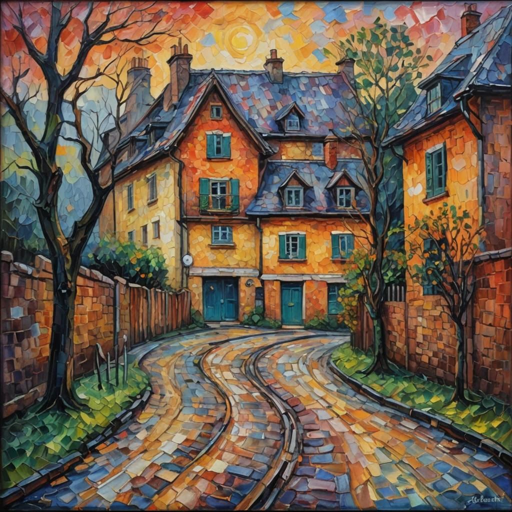 Expressive Oil Painting with Impasto Texture