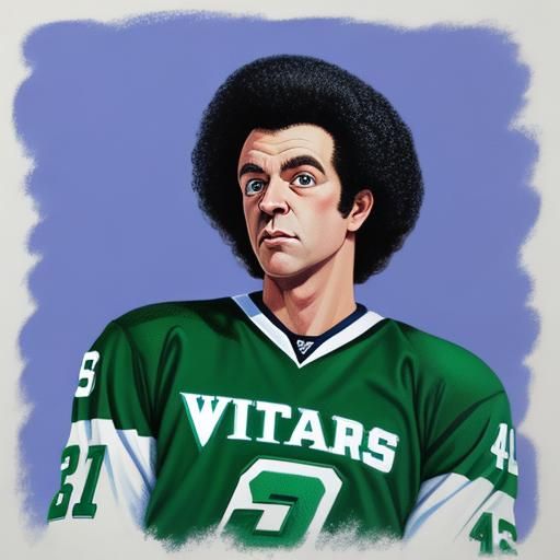 Young Richard Simmons hockey player with Hartford Whalers jersey
