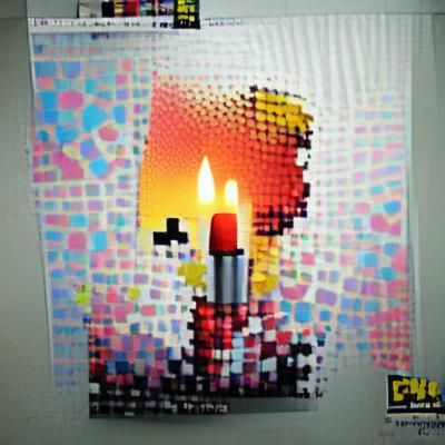 Pixel Art Candle in Pop Art Style