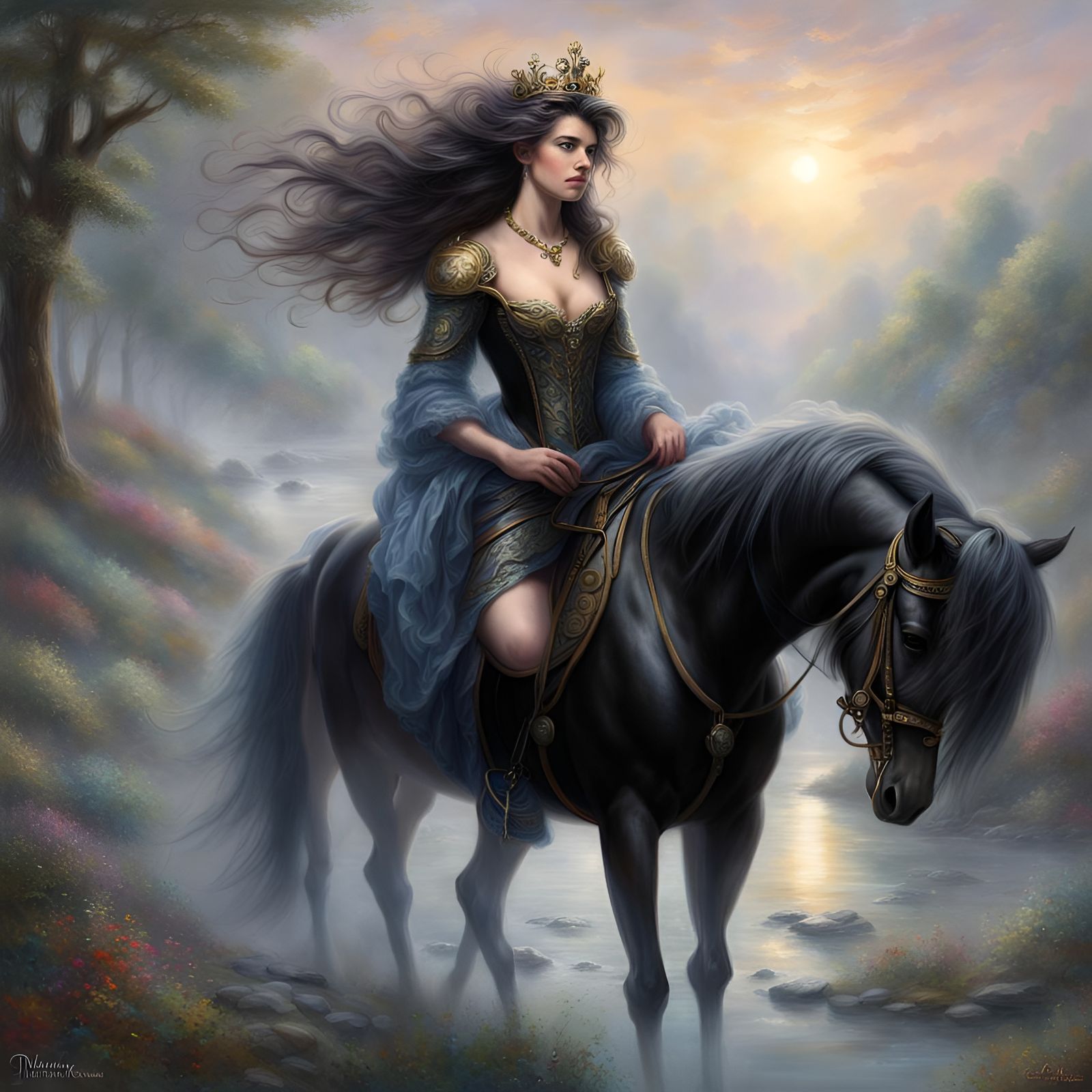 Ethereal Horse Queen in Black Leather