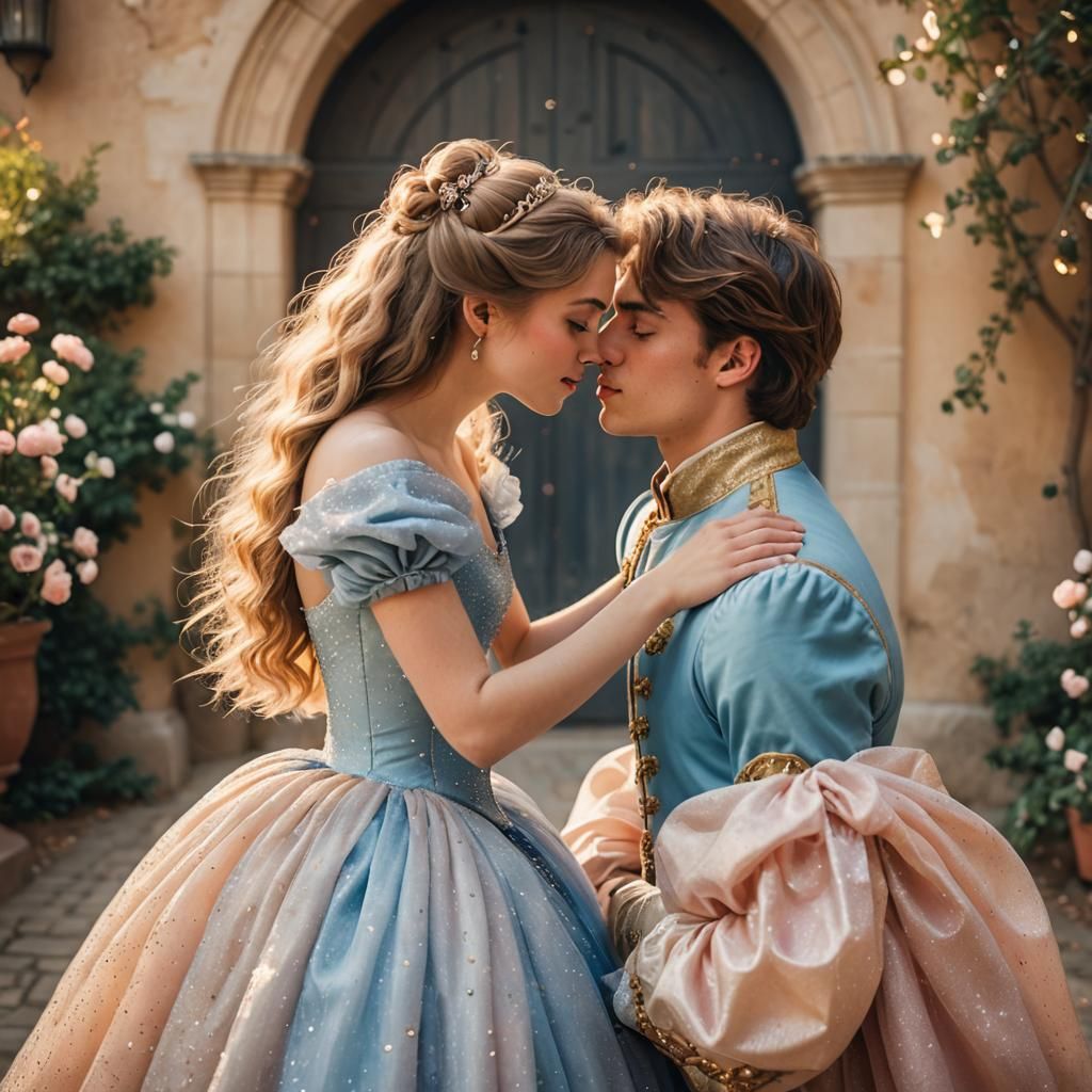 Fairytale Kiss: Young Love in Pastel Hues