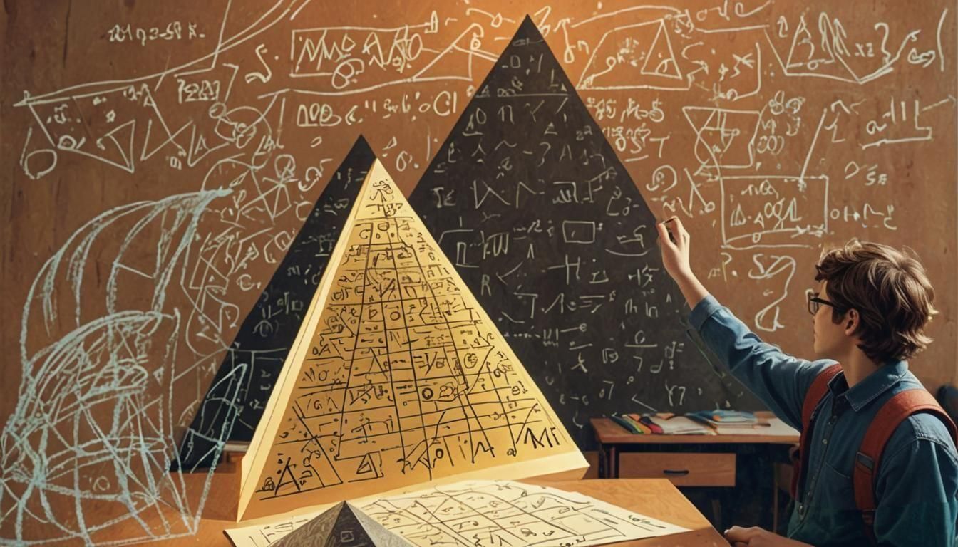 Doodle Classroom Wall Art with 3D Pyramid