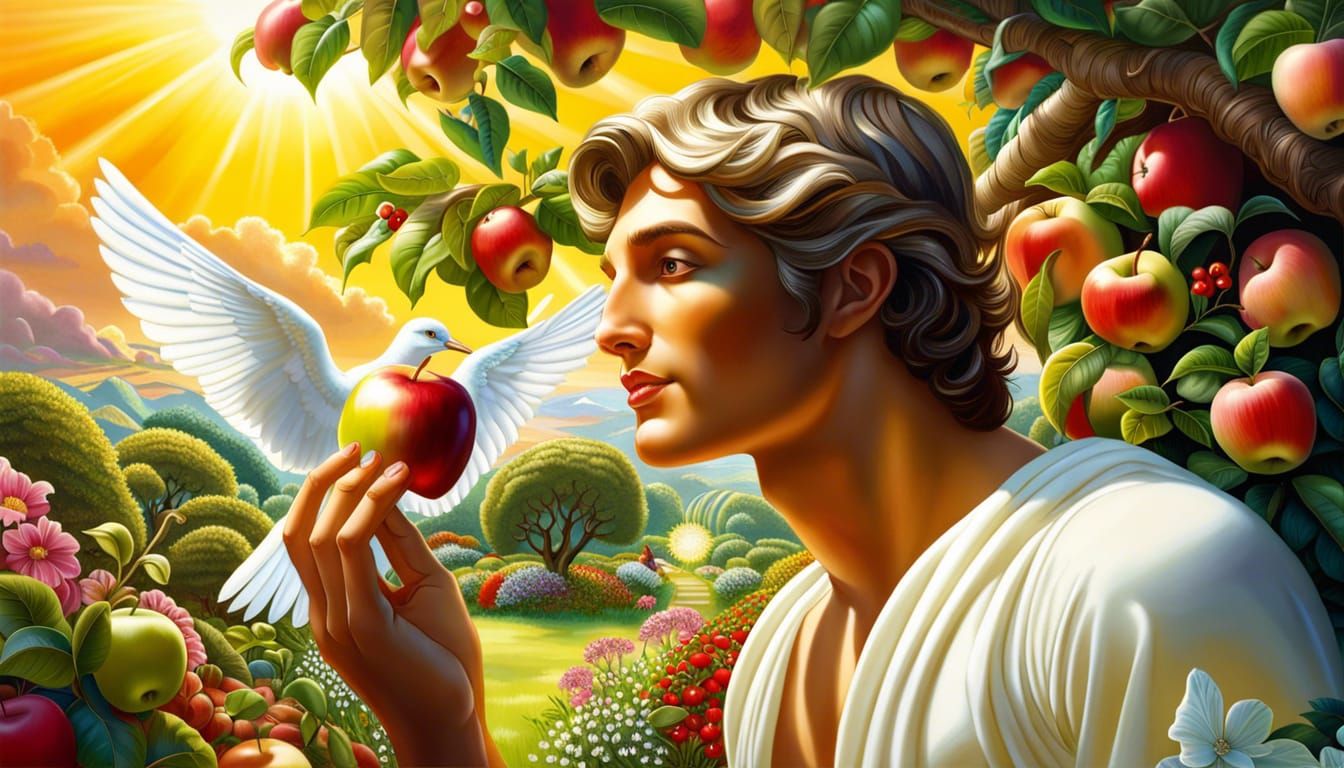 Adam in the Garden of Eden. About to give into temptation (Part of a Garden of Eden set)