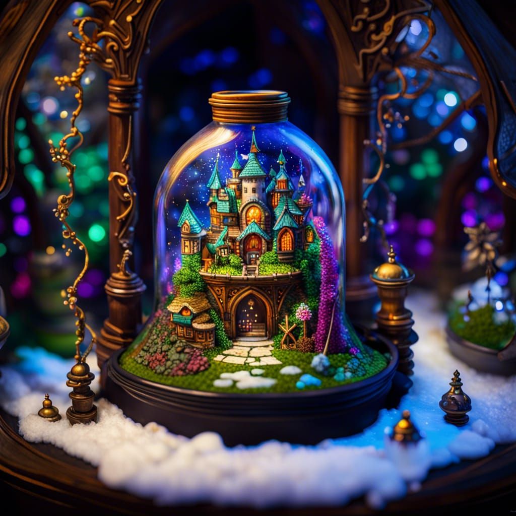Faberge-Style Alchemist Flask Fairy Garden Diorama