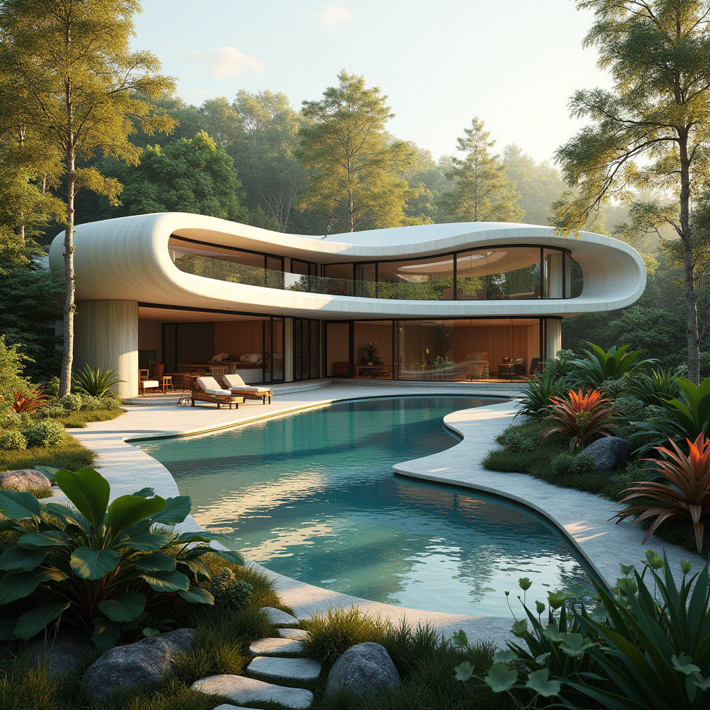 Scandinavian Modern Houses with Gardens, Matte Painting