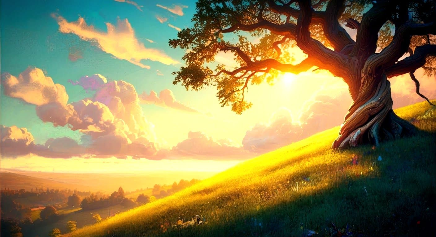 Heavenly Sun Rays Through Clouds, Graffiti Art