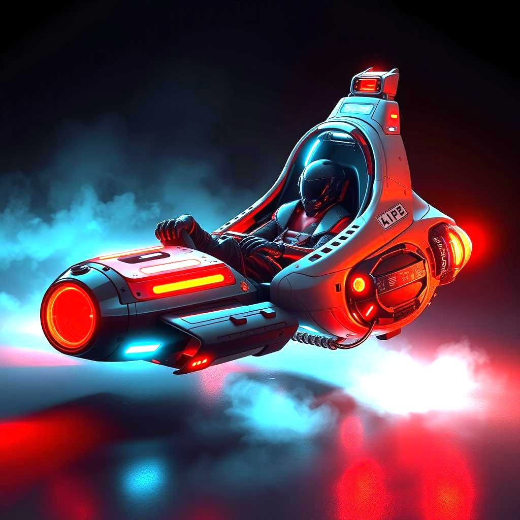 Hyperrealistic Rocket Lounger in Splash Art Style