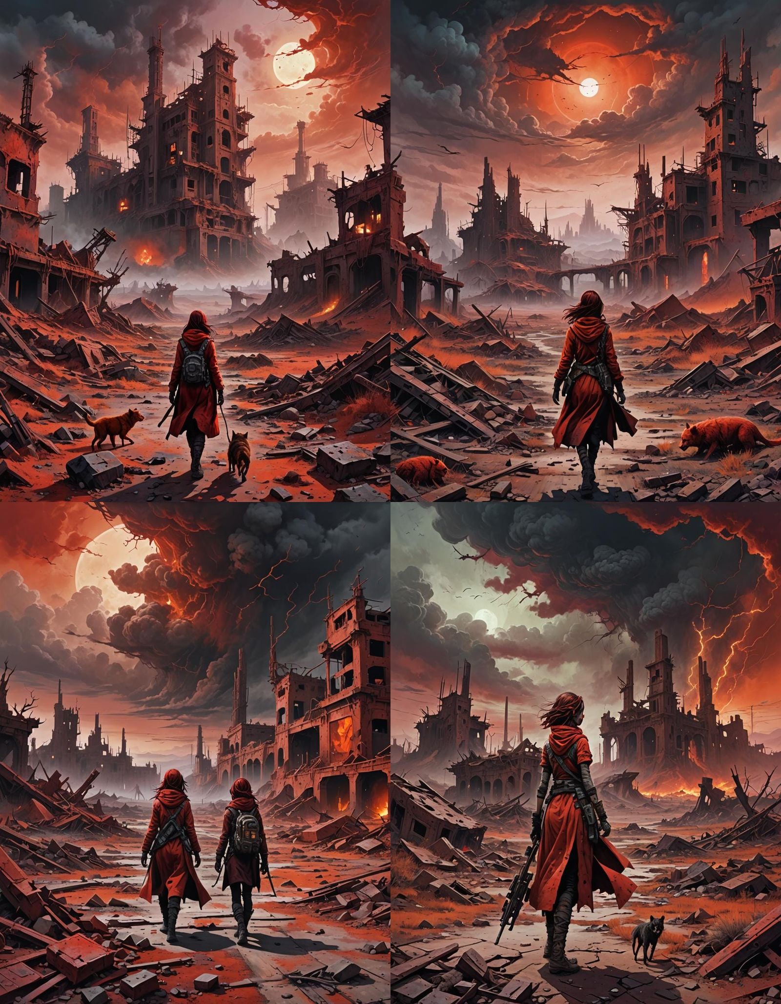 Post-Apocalyptic Wasteland: Dark Surreal Fantasy Landscape
