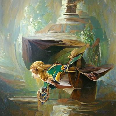 Zelda as Oil Painting by James Gurney