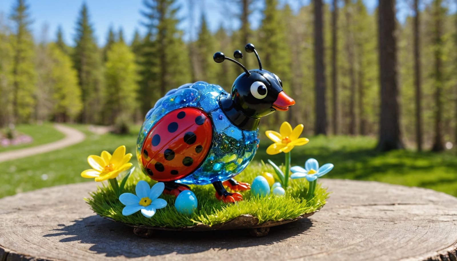 Vibrant Easter Fantasy in Iridescent Glass