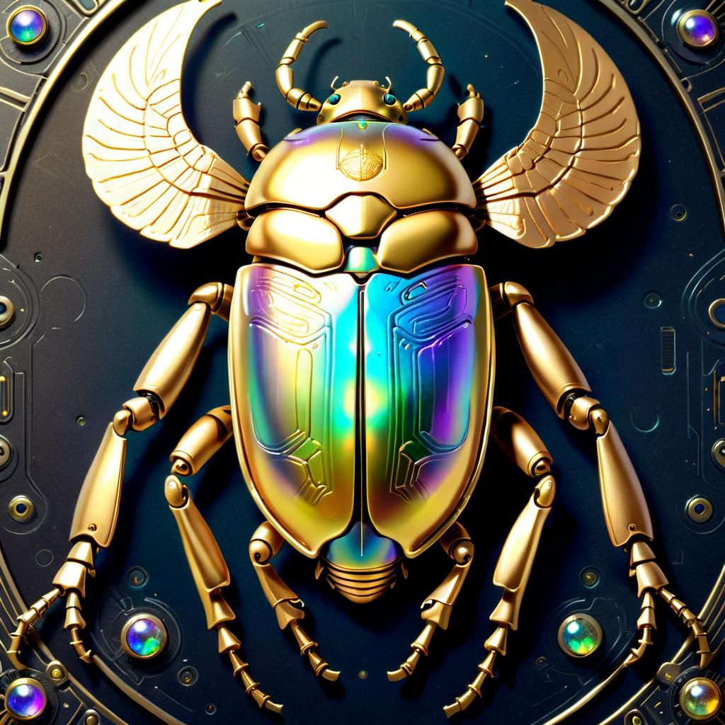 Jeweled Cyborg Scarab Beetle Fantasy Art