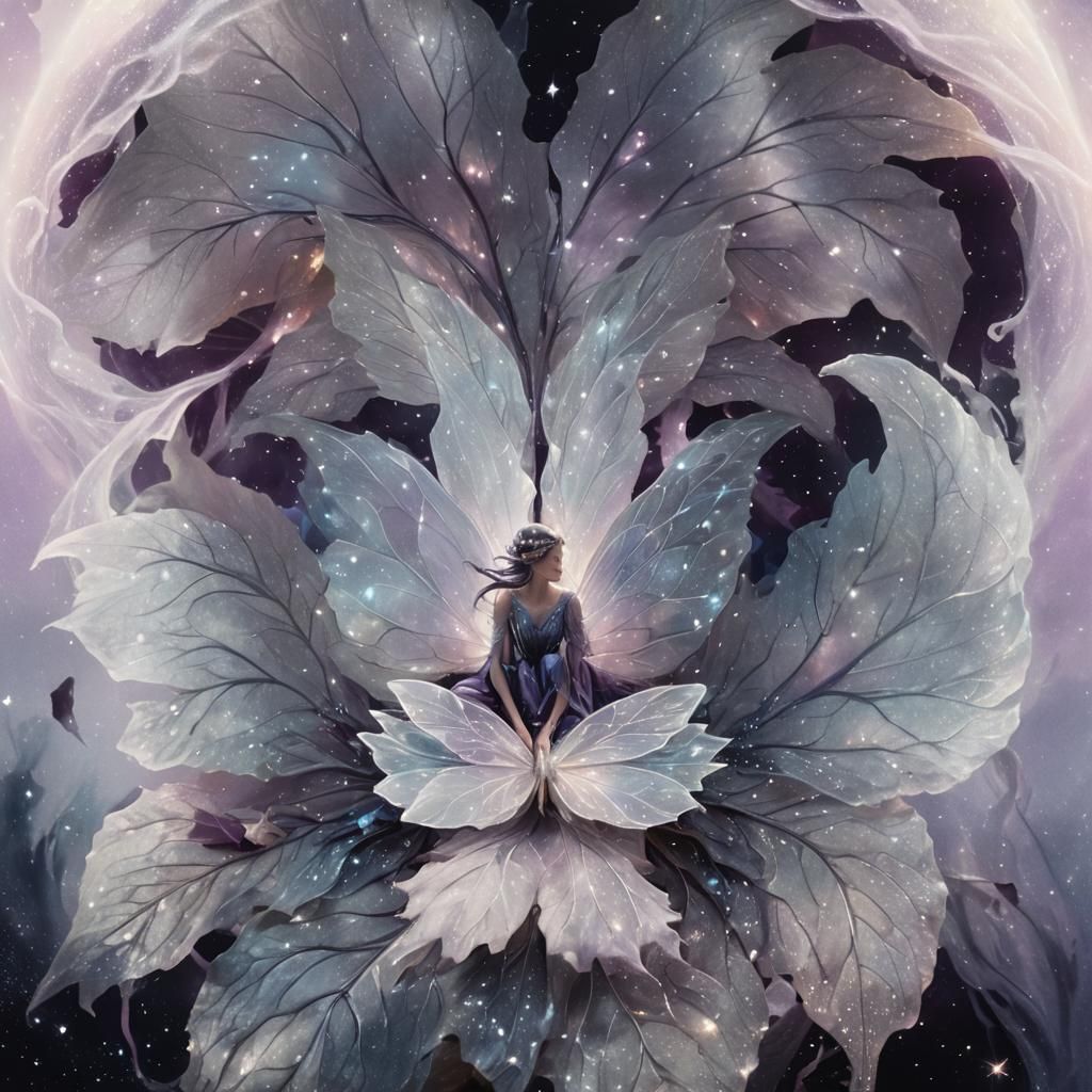 Fairy in Dream Space with Sunset Hues