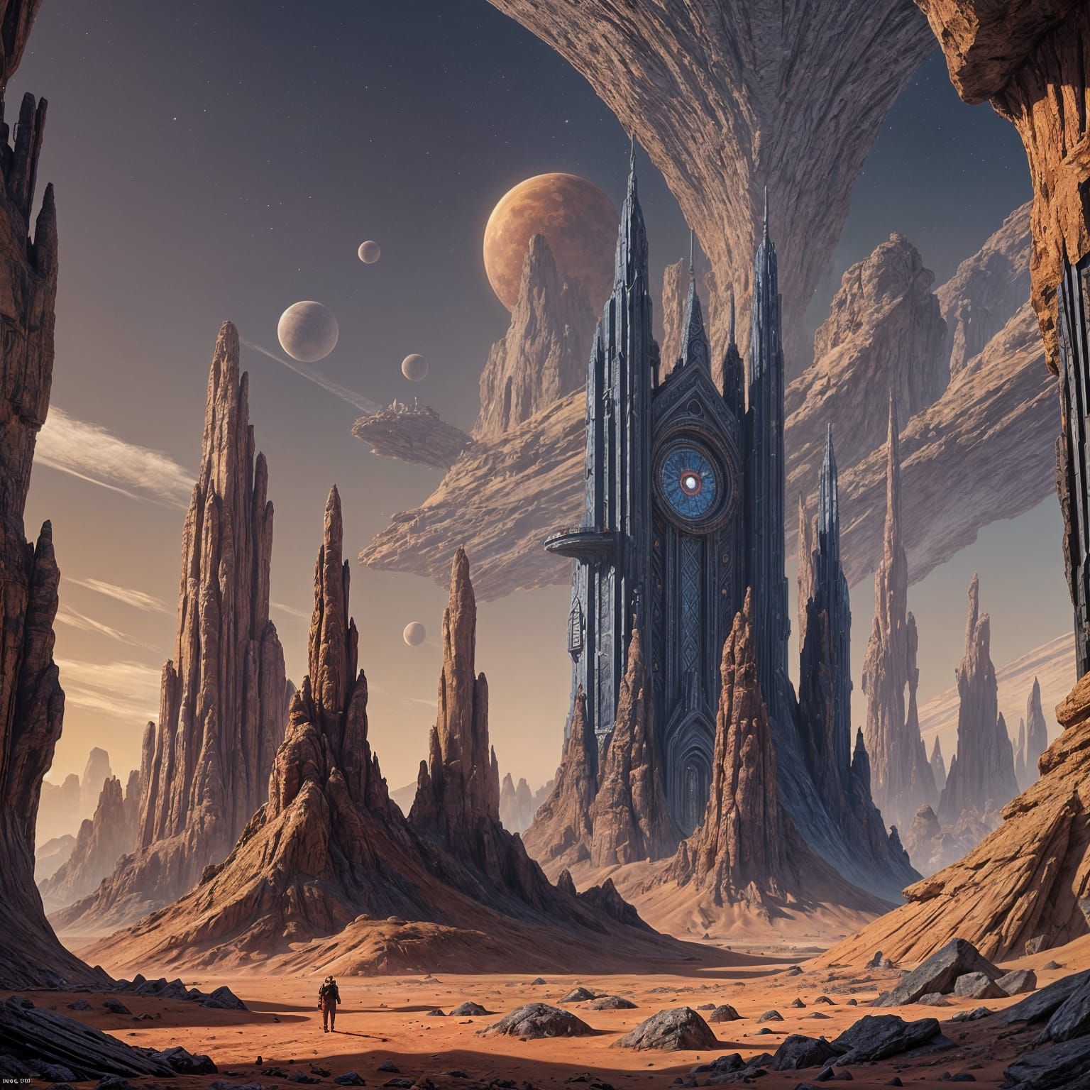 Angelic Explorers on Mars: Fantasy Concept Art