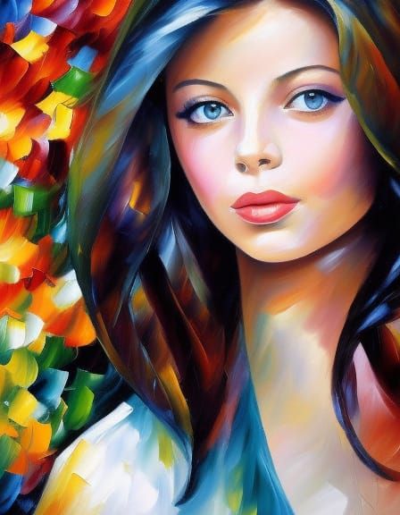 Colorful Portrait in Impressionist Style