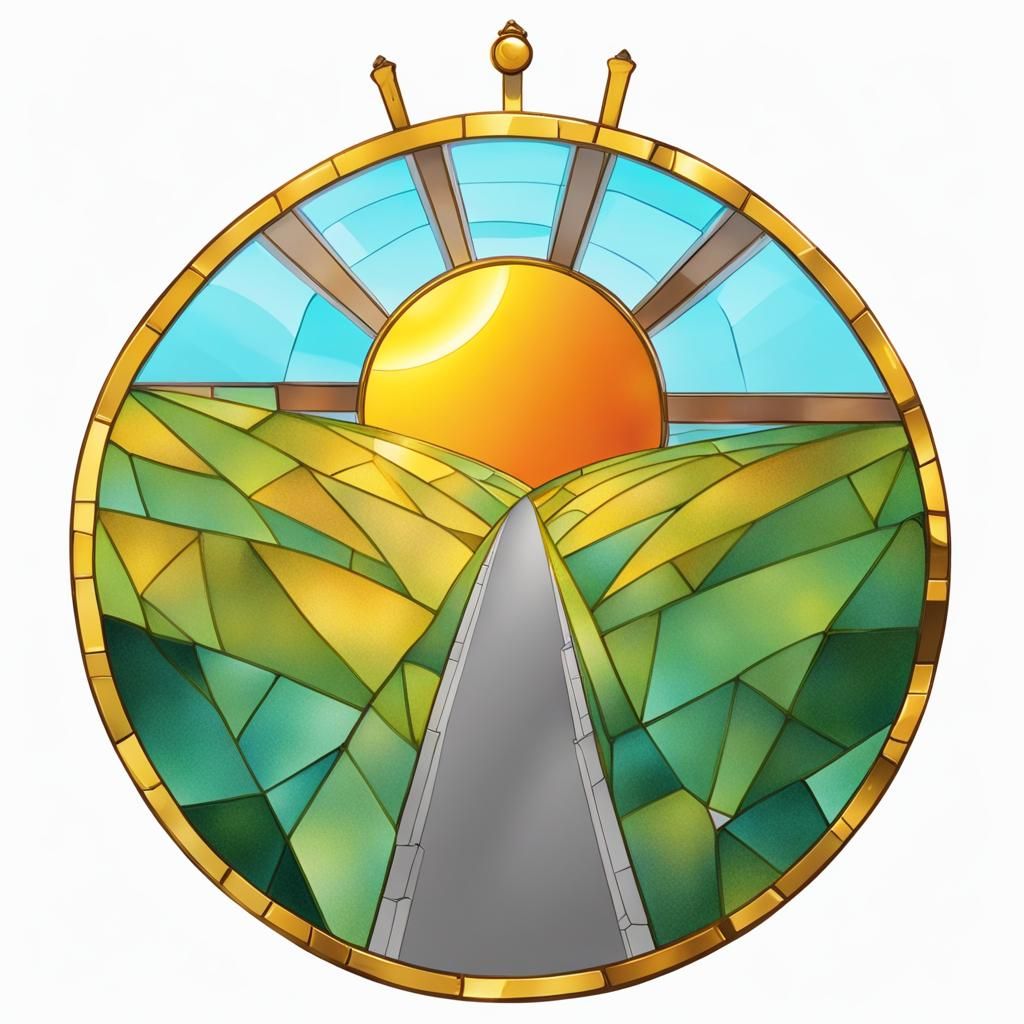 Golden Medallion of a Sunrise Street