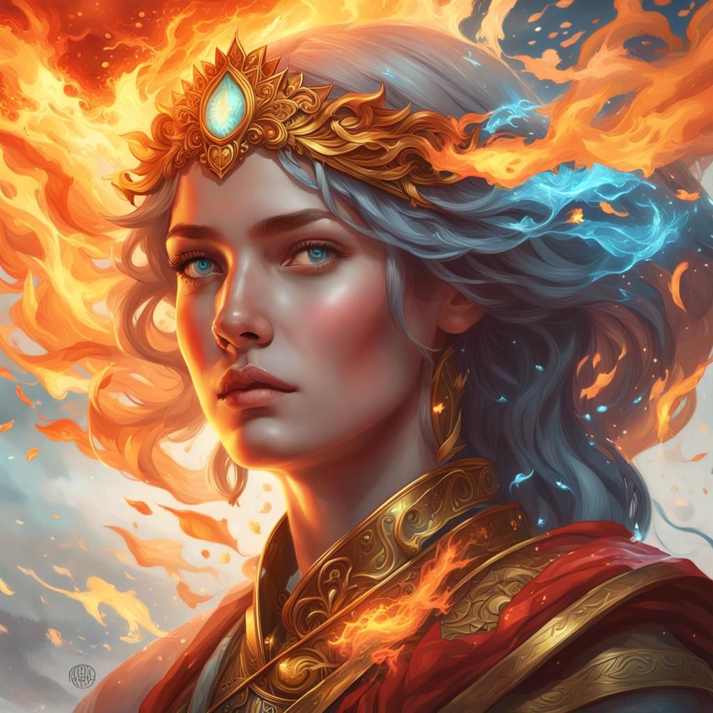 Elemental Princess Portrait in Hyperdetailed Style