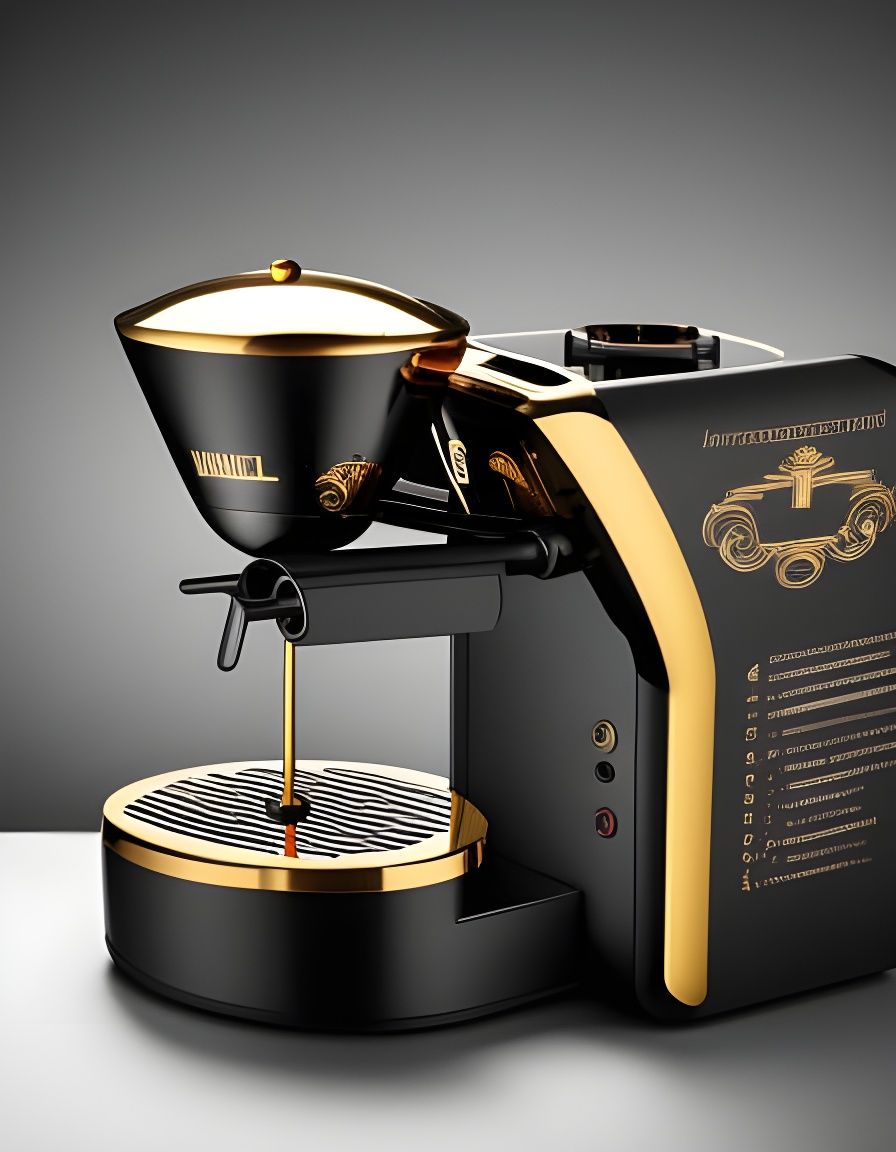 Cyberpunk Espresso Maker with Perfect Coffee Cup