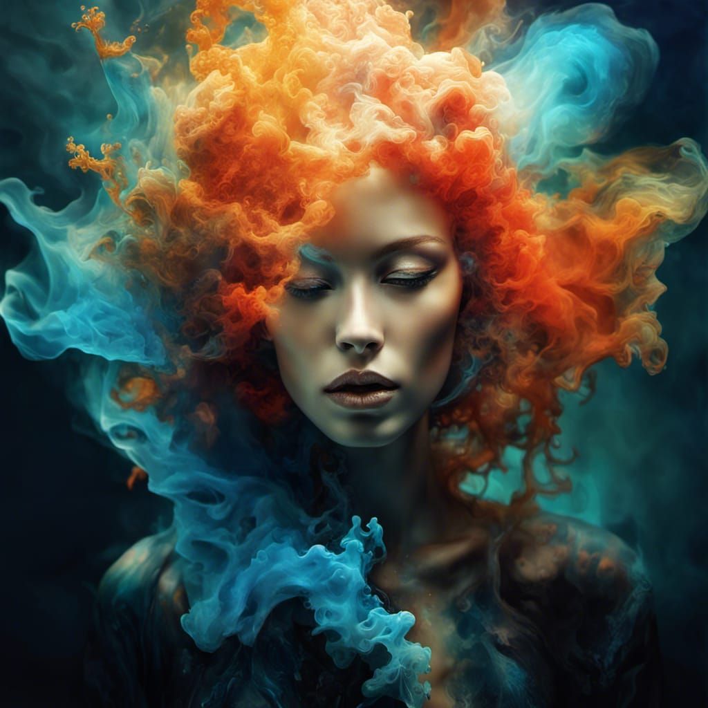 Smokewater Dress: Holographic Gemstone Fractal Art