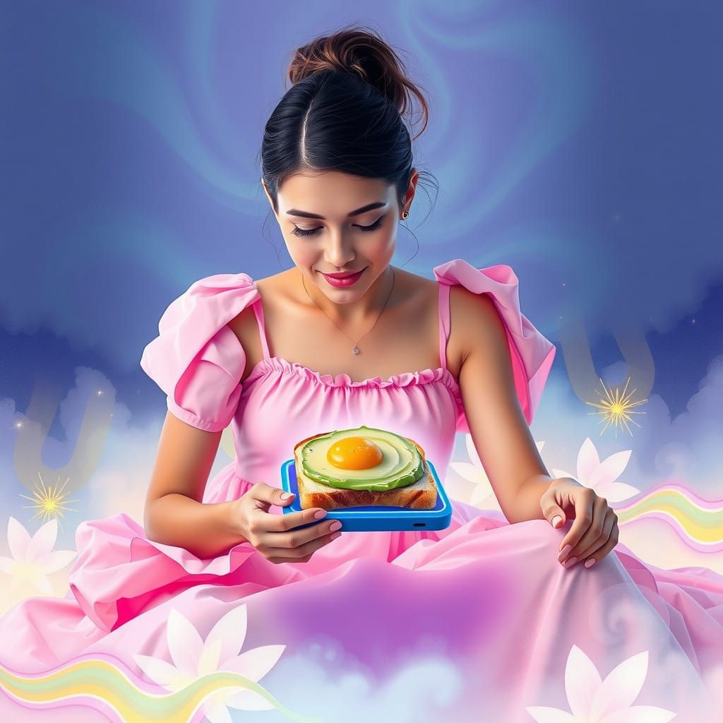 Surreal Digital Dream of Hypnotic Avocado Toast