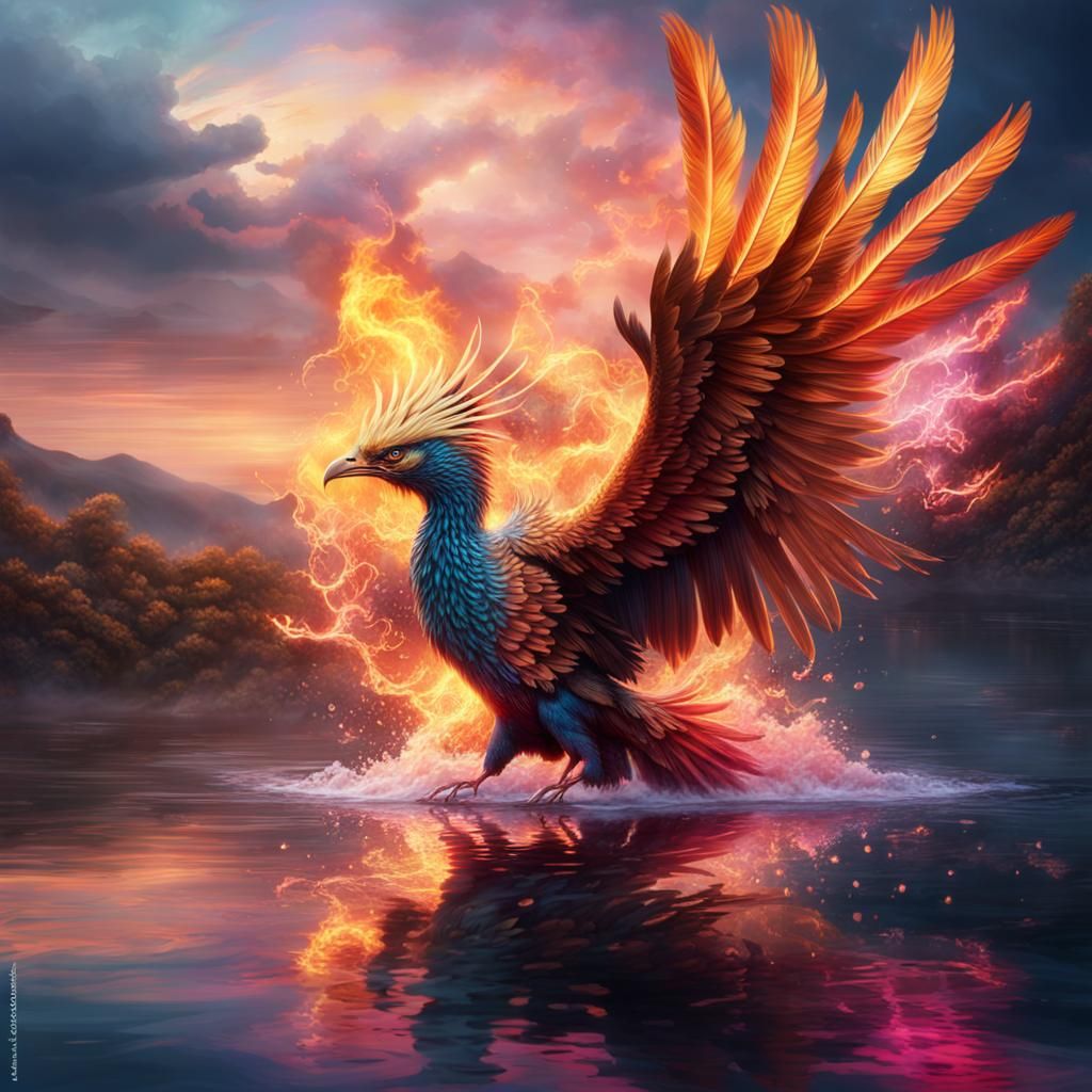 Phoenix Rising: Fiery Wings in Digital Painting